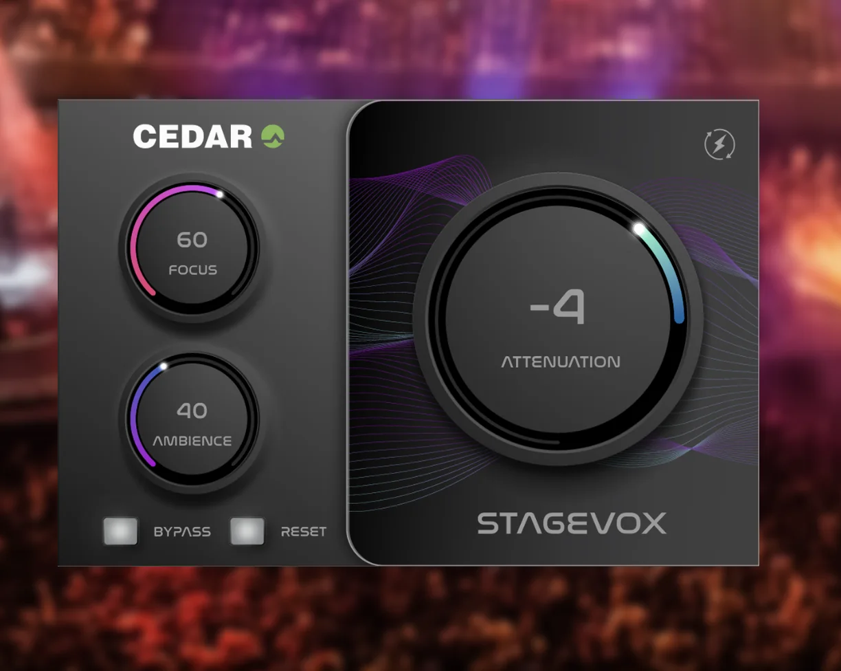 CEDAR StageVox — كبح الضوضاء في الزمن الحقيقي